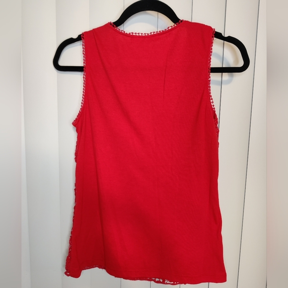 Adiva hot pink crochet lace top size S - Picture 2 of 3